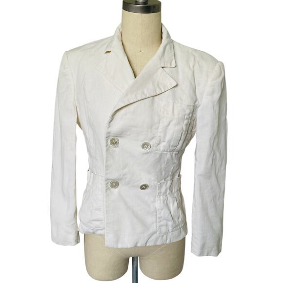 Vintage Ralph Lauren Cream Linen Blazer Size 4 - Picture 1 of 10